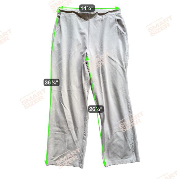 L.L.Bean Women’s Elastic Waist Cropped Canvas Pants Beige Khaki Medium Petite - Picture 3 of 4